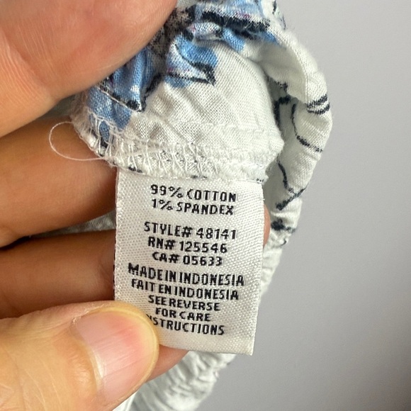 Habitat Multicolor Cotton Blend Artistic Drawing Long Sleeve Oversized XS Blouse - Picture 11 of 12